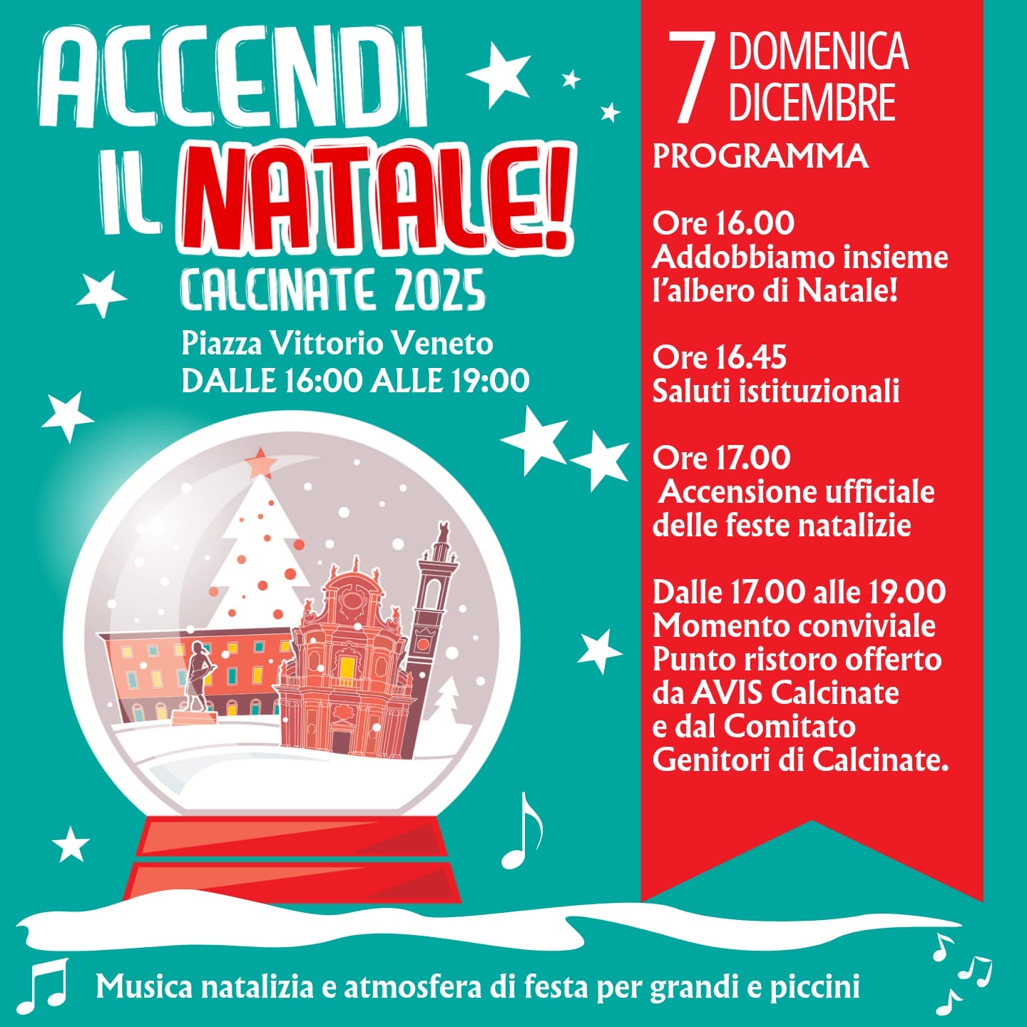 7 dicembre dalle ore 16,00 alle 19,00
