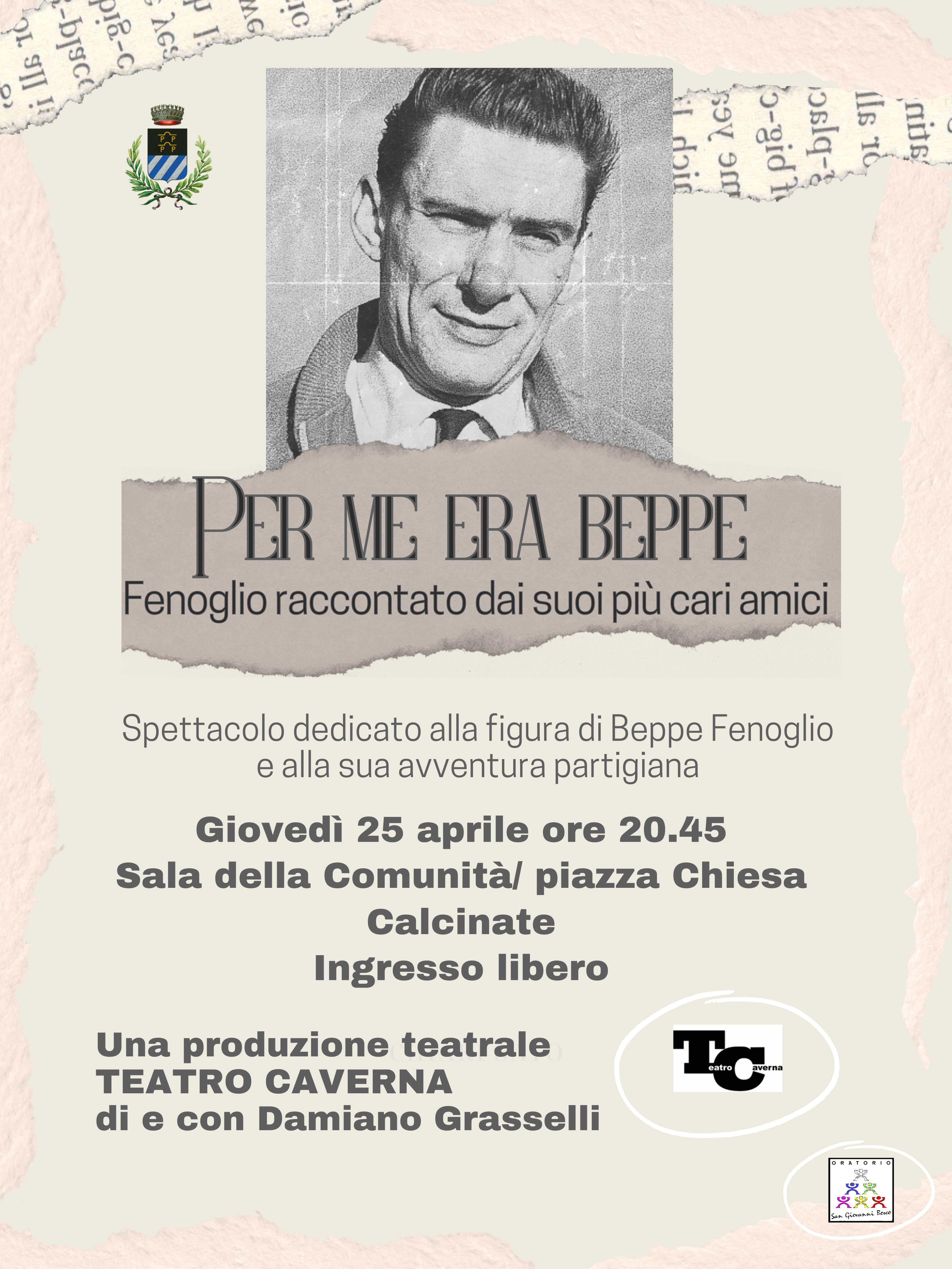 25 aprile ore 20,45  Sala della Comunità

