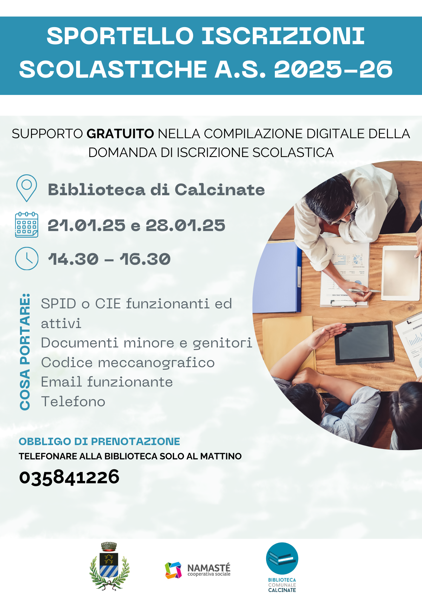 Immagine che raffigura Sportello iscrizione scolastiche a.s. 2025 - 2026
